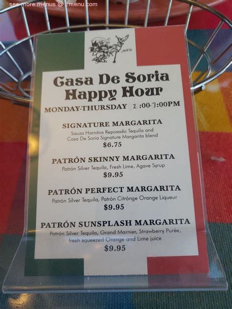 Menu – Casa de Soria Restaurant